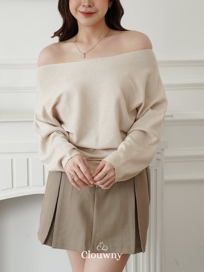 Beatrix Sabrina Knit Top - Cream