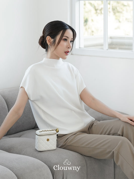 Semi Turtle Top - White