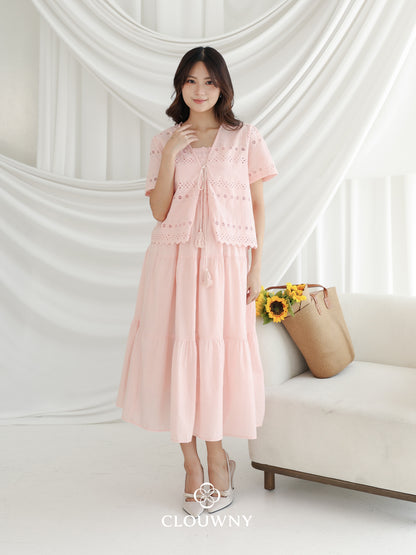 Silca Rubber Broderie Dress - Pink
