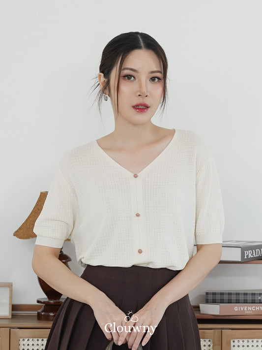 Vianey Knit Top - Cream