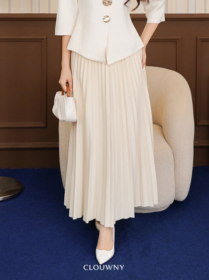 Aretha Pleated Skirt - Cream