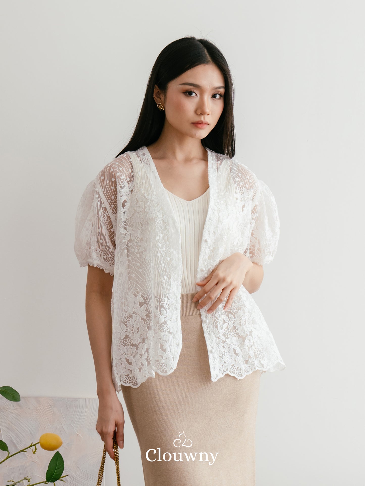 Lotus Lace Blouse - White