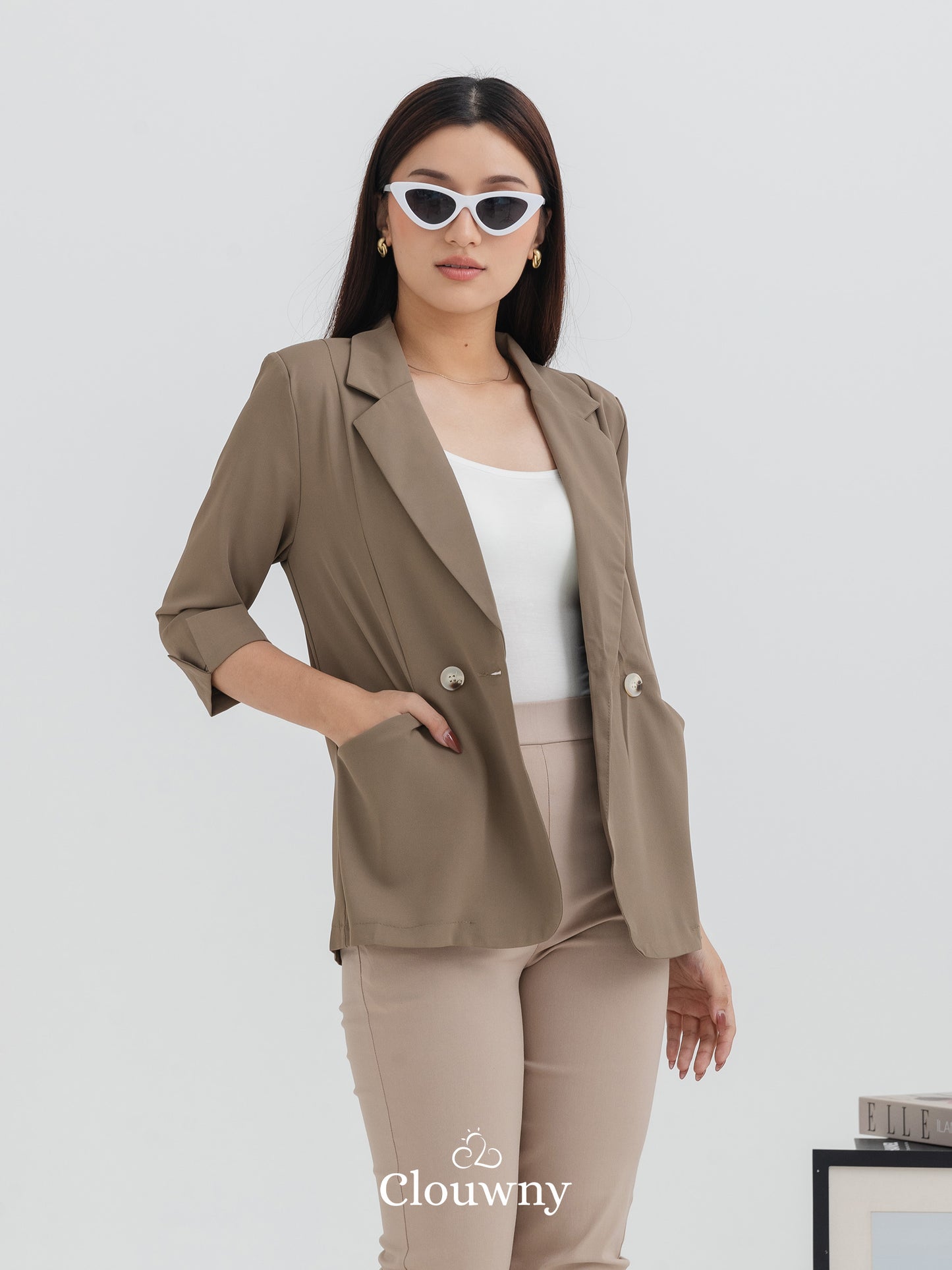 Jack Button Blazer - Beige