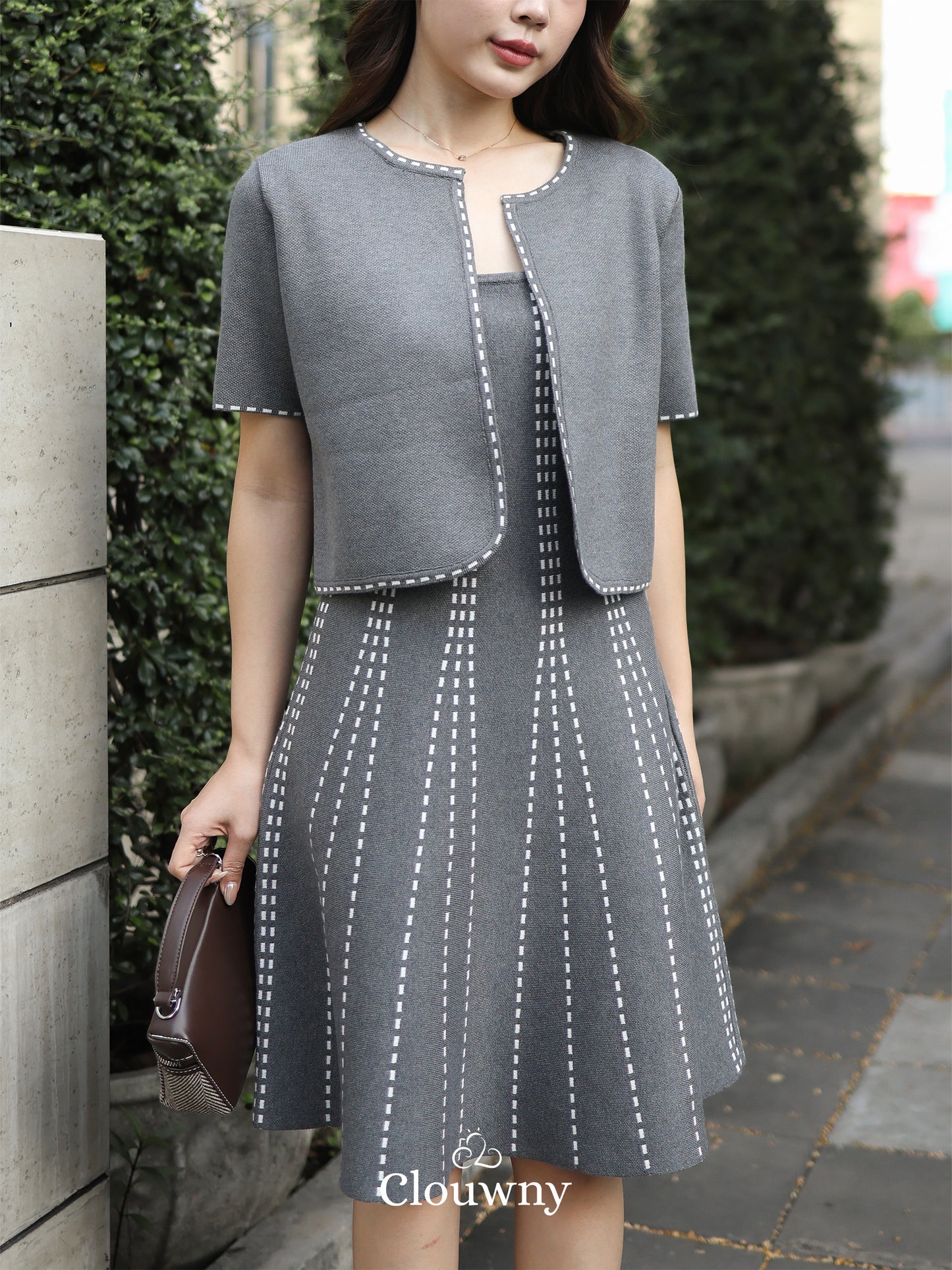 Girona Stitches Knit Set - Grey