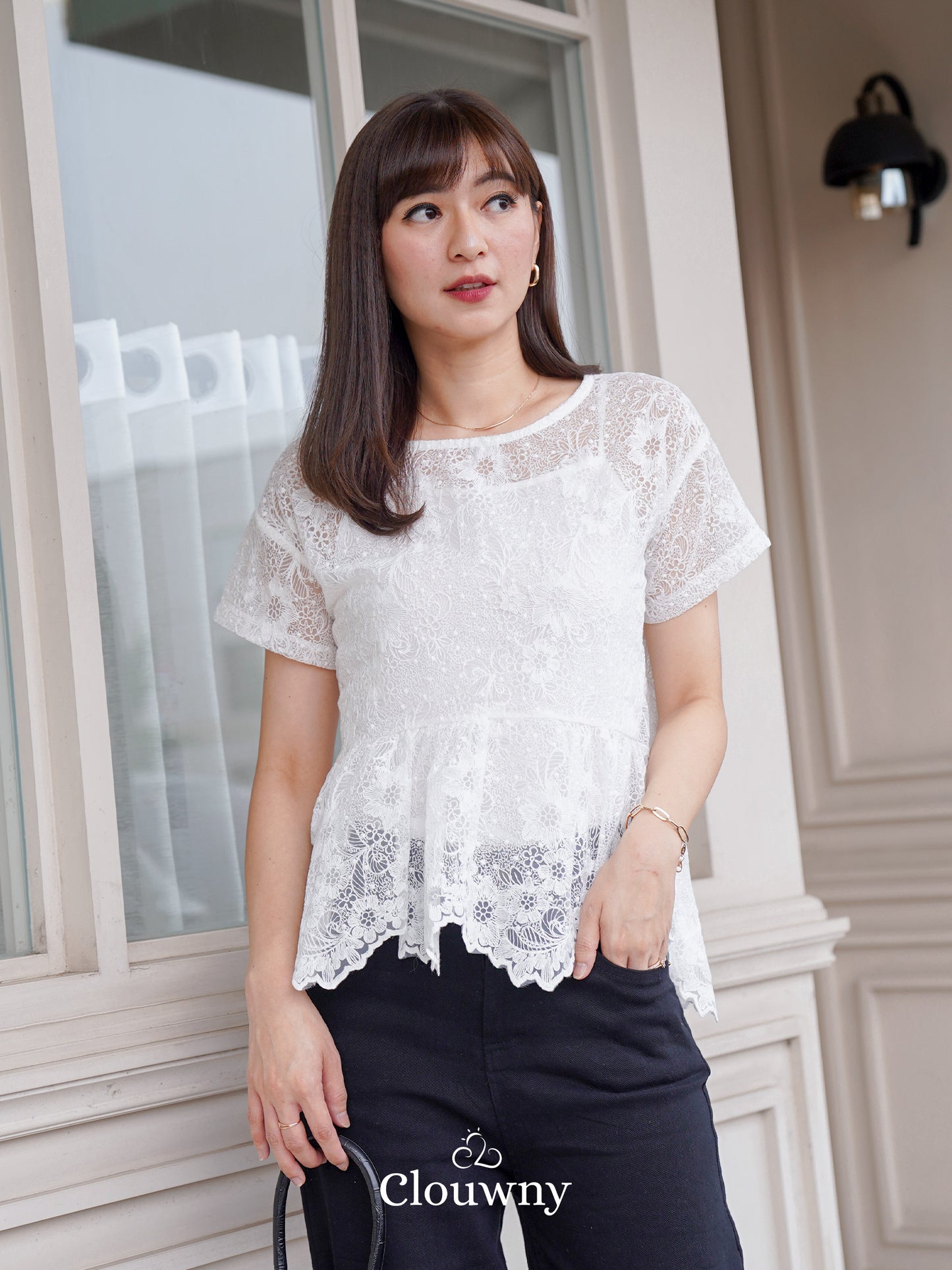 Elsya Lace Blouse - White