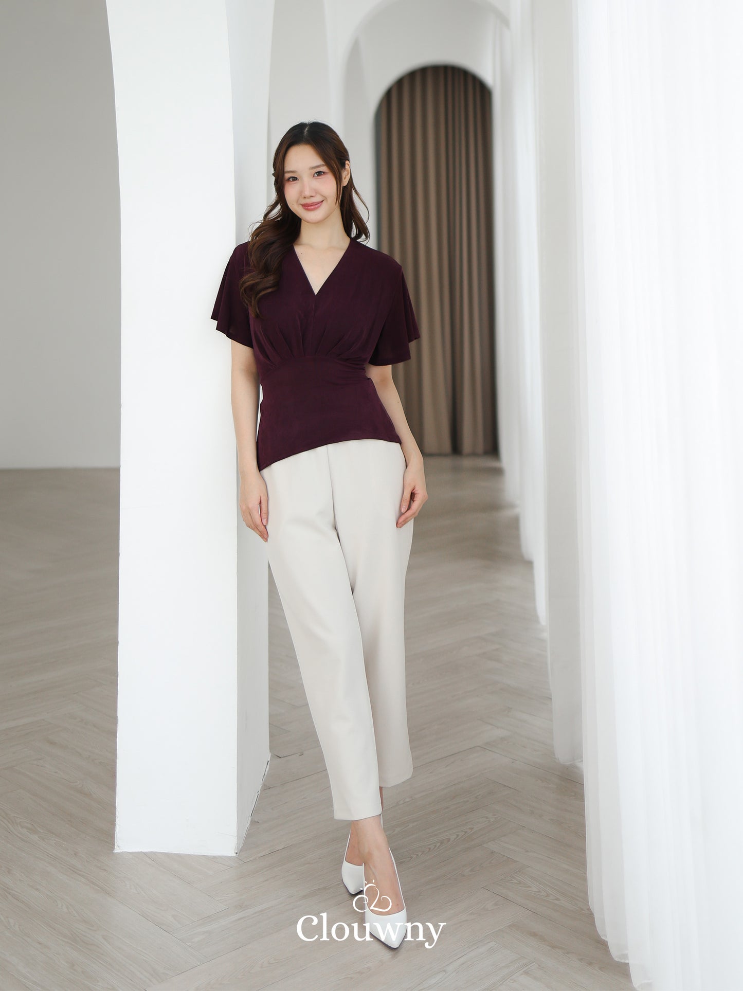 Cora Bow Knit Top - Magenta