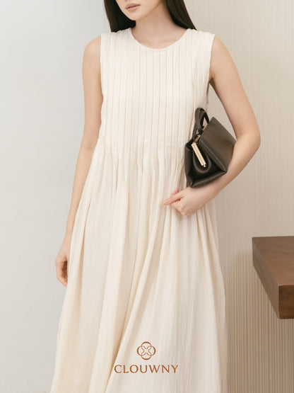 Siena Linen Maxi Dress - Cream