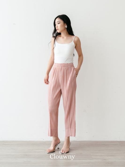 June Basic Pleats Pants - Dusty Pink