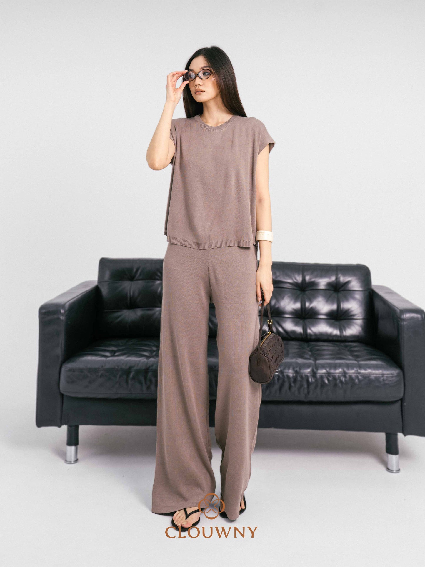 Goldie Round Knit Set - Beige