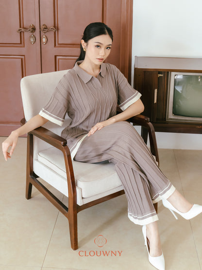 Aureli Collar Knit Set - Beige