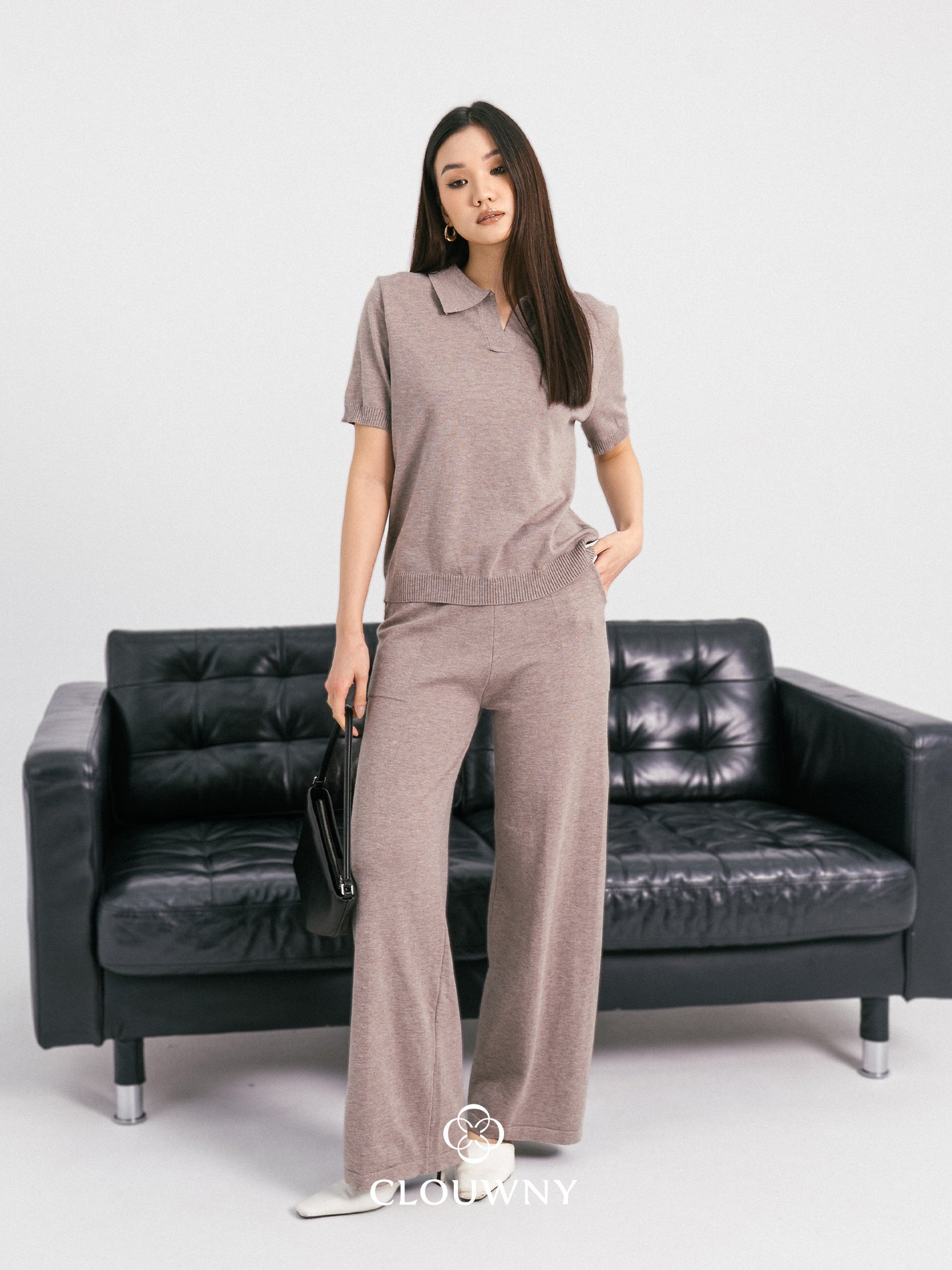 Bethani Collar Knit Set - Beige