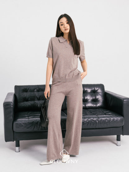 Bethani Collar Knit Set - Beige