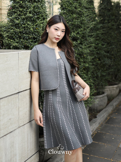 Girona Stitches Knit Set - Grey