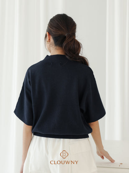 Castle Knit Top - Navy