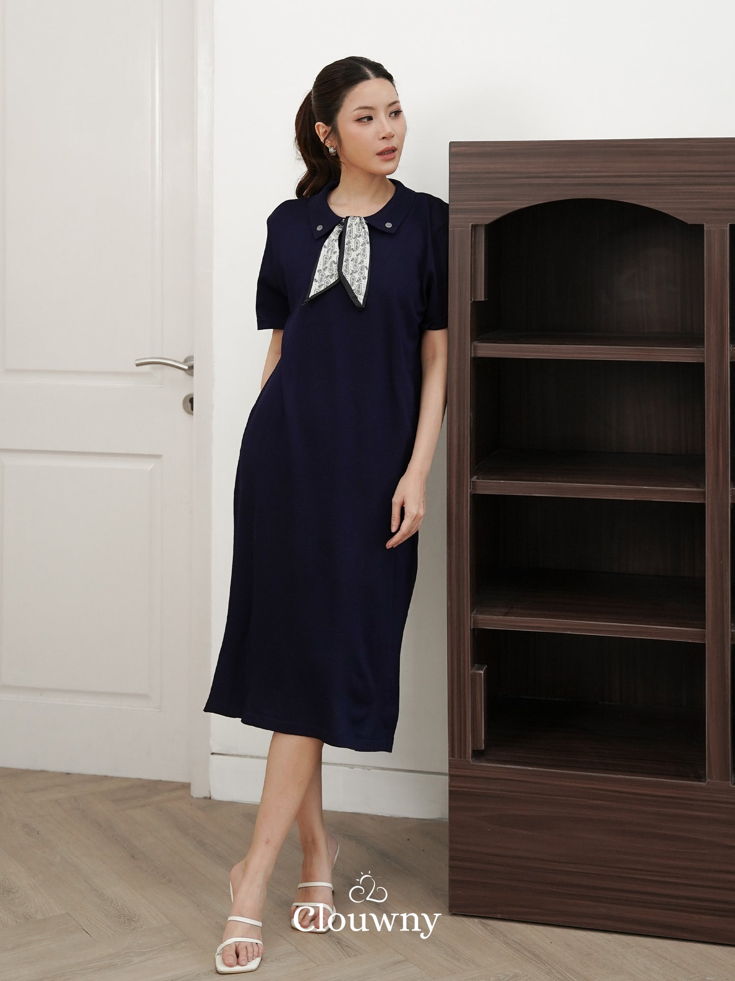 Analise Scarf Dress - Navy