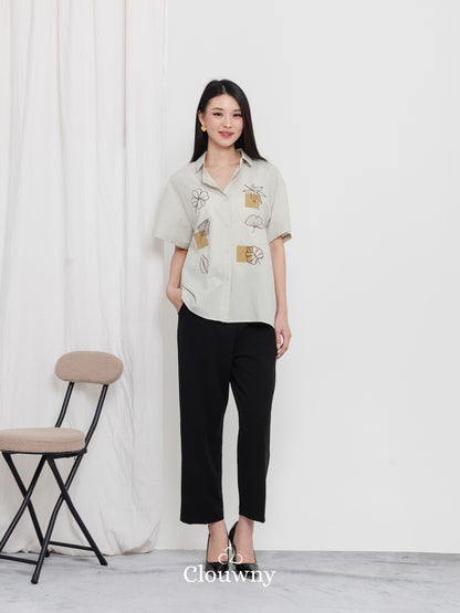 Leaves Cotton Shirt - Mint