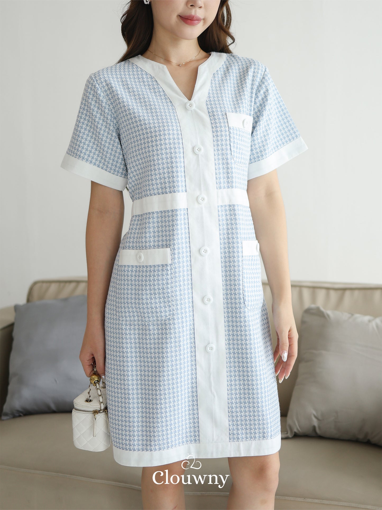 Prita Mini List Dres - Blue