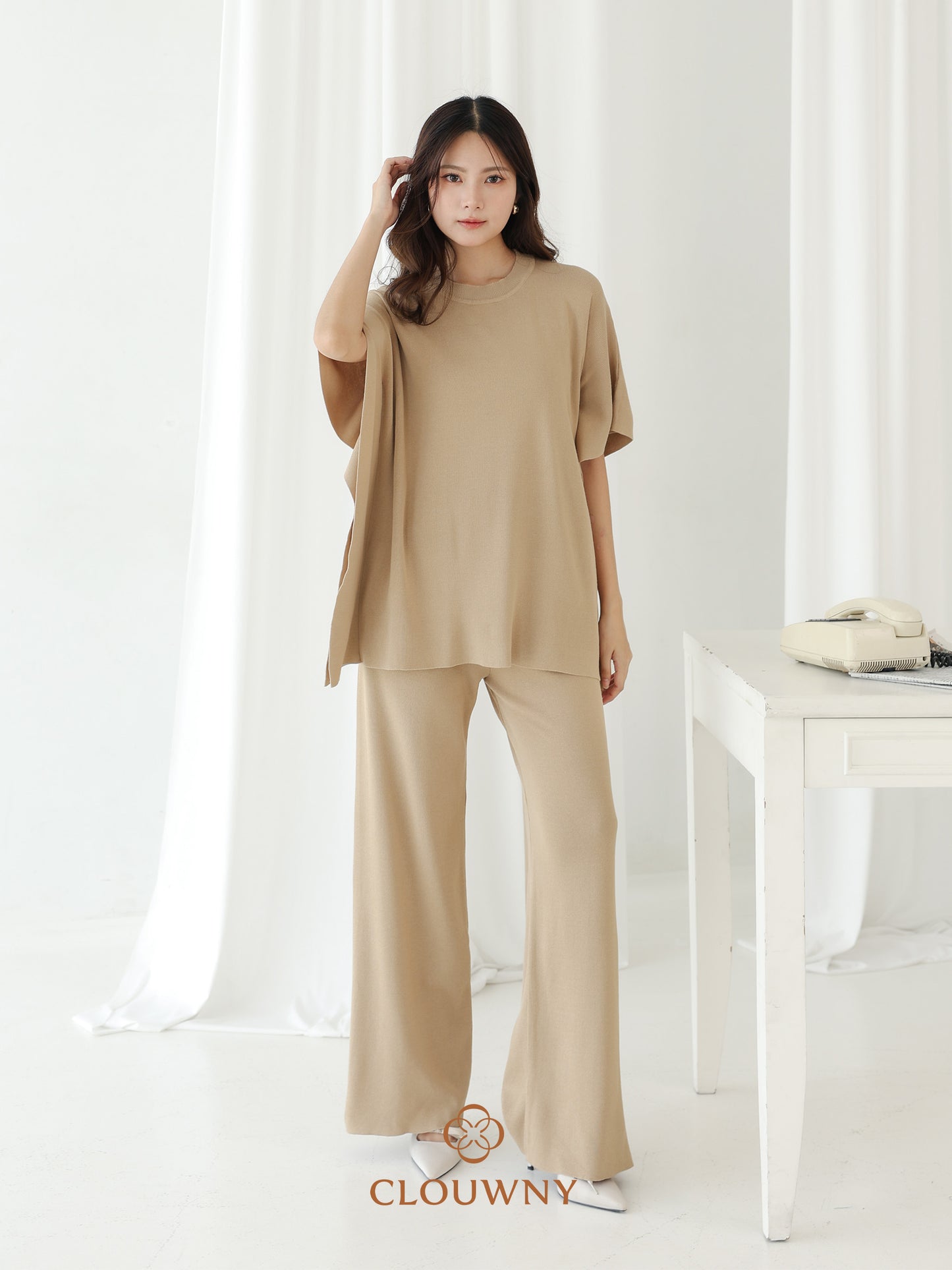 Joel Batwing Knit Set - Khaki
