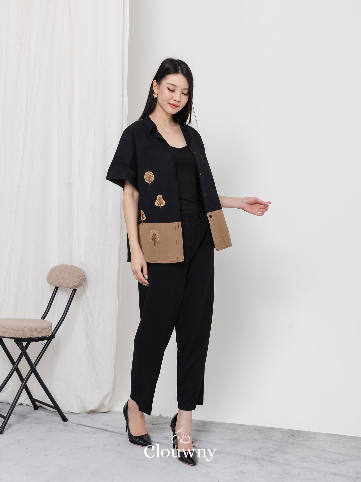 Yolka Cotton Shirt - Black