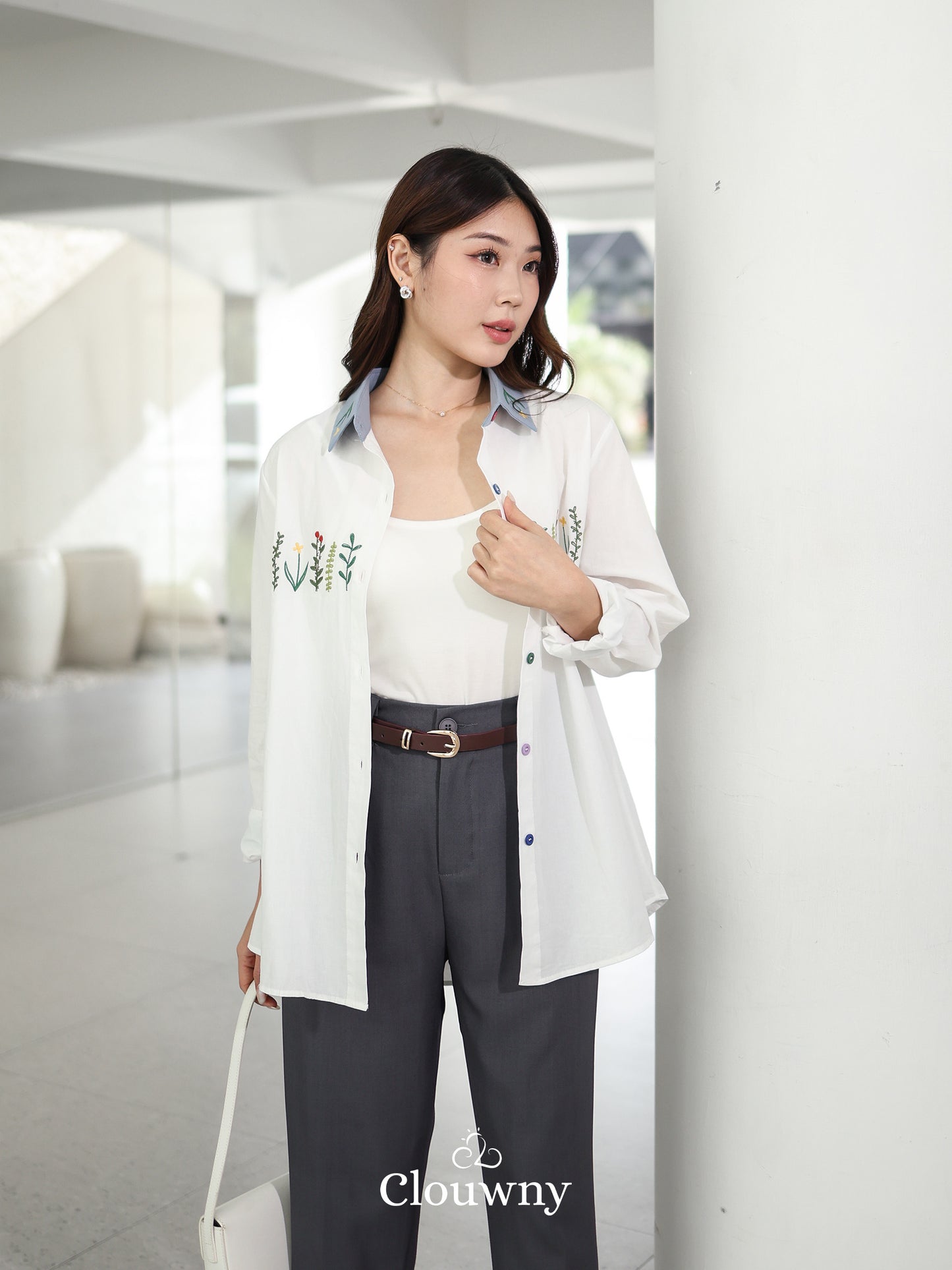 Lavena Button Shirt - White