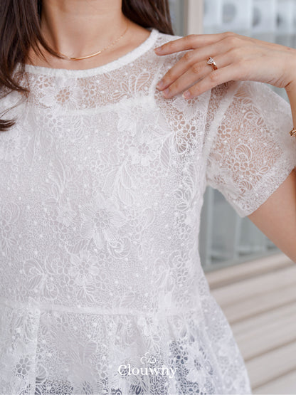 Elsya Lace Blouse - White