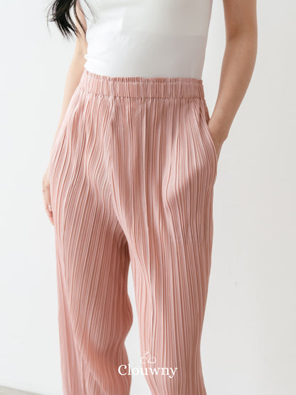 June Basic Pleats Pants - Dusty Pink