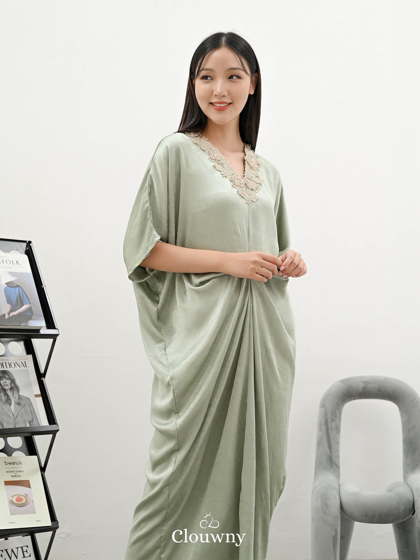 Neba Kaftan Dress - Green