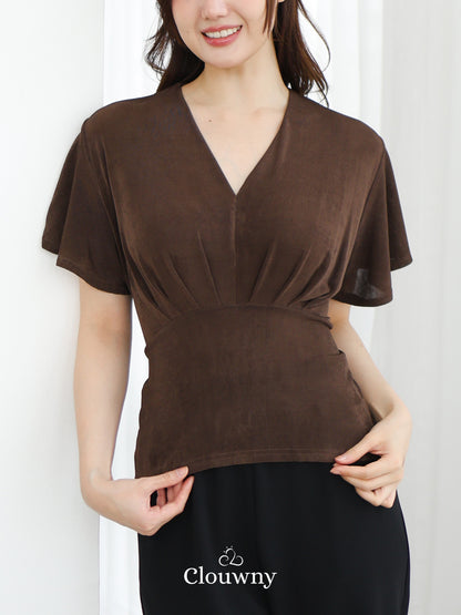 Cora Bow Knit Top - Coffee