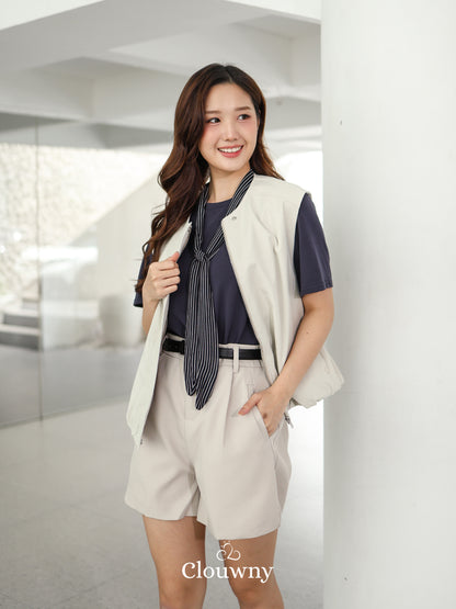 Lucas Scarf Knit Top - Navy