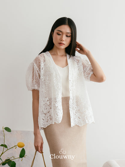 Lotus Lace Blouse - White