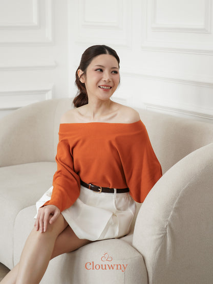 Beatrix Sabrina Knit Top - Coral