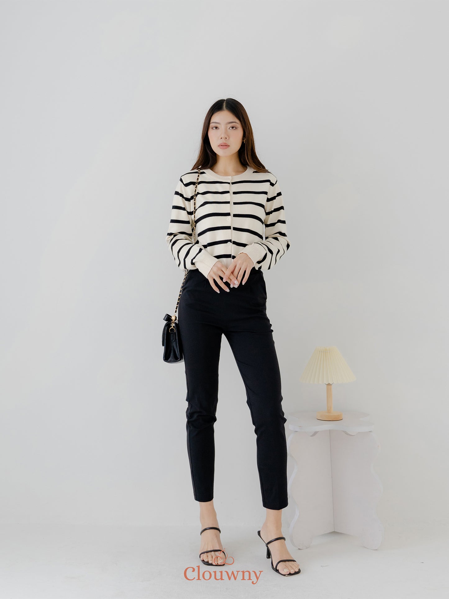 Naomi Stripes Cardigan - Broken White