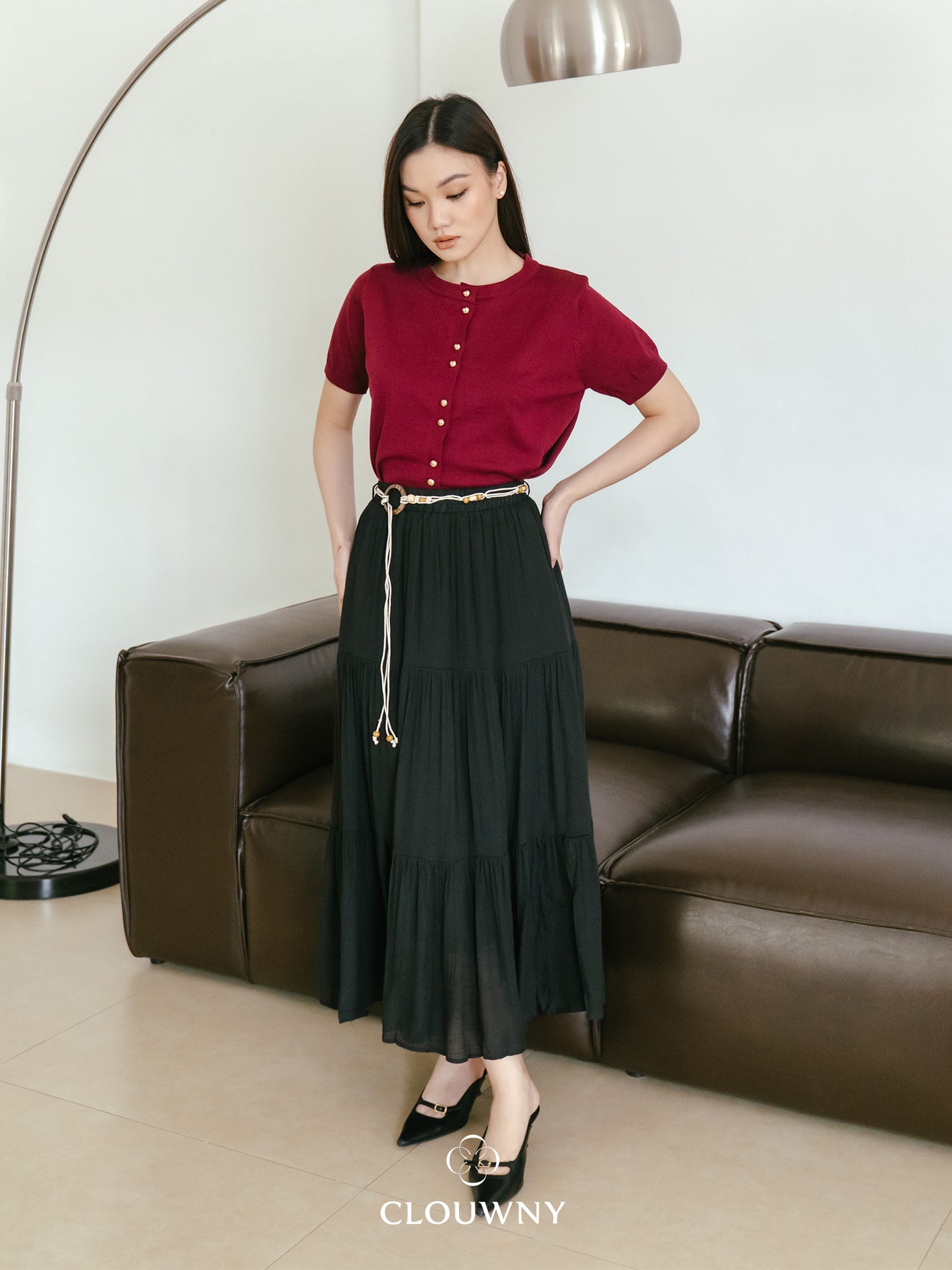 Summer Maxi Linen Skirt - Black
