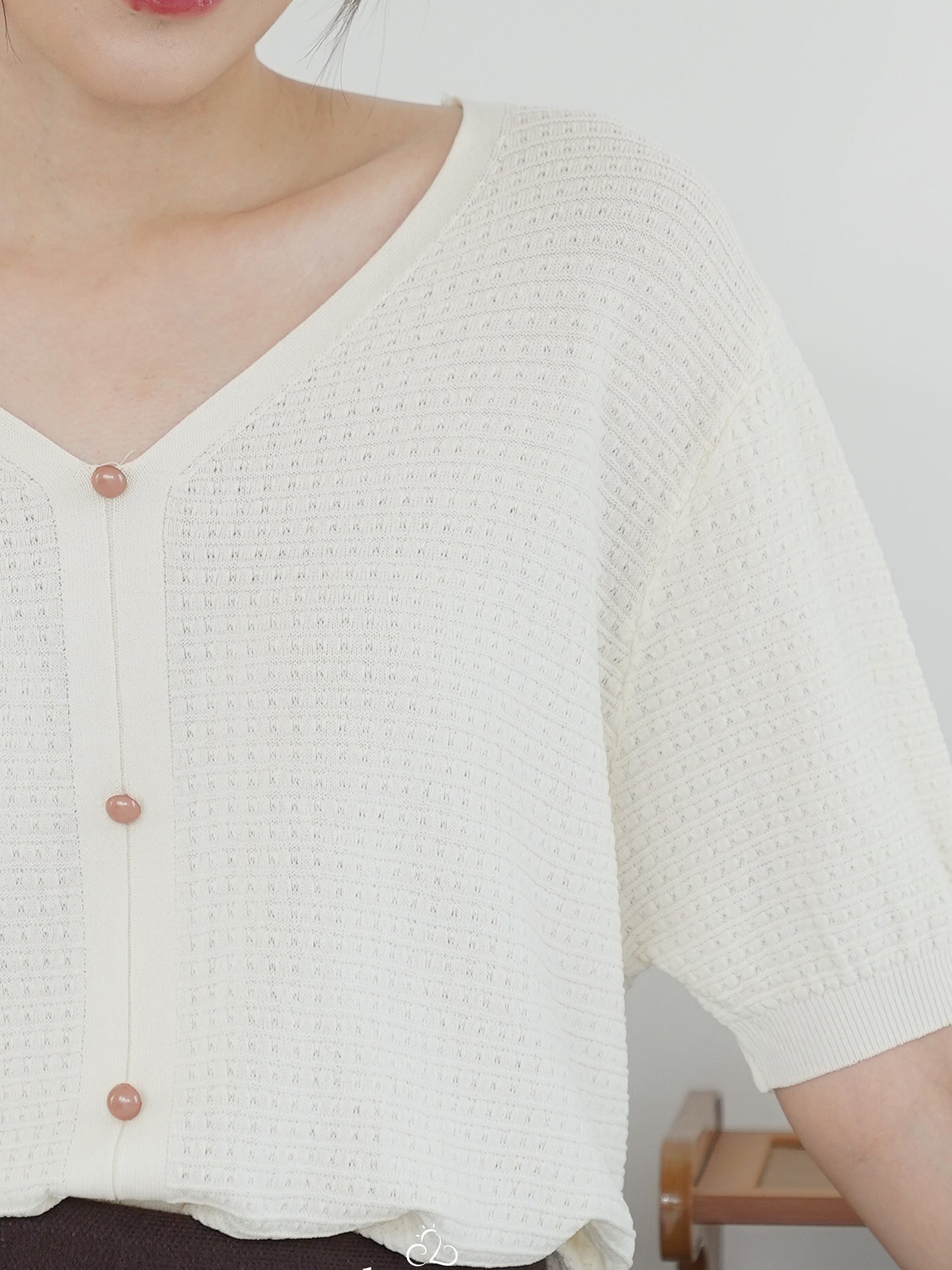 Vianey Knit Top - Cream