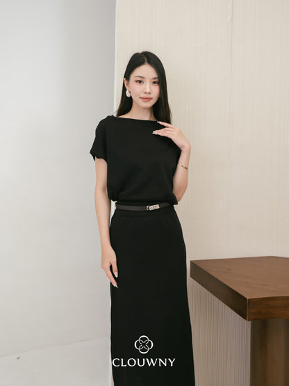 Jerica Loose Knit Set - Black