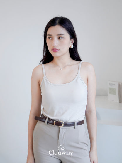 Essential Tanktop Bra Spagheti Strap - Khaki
