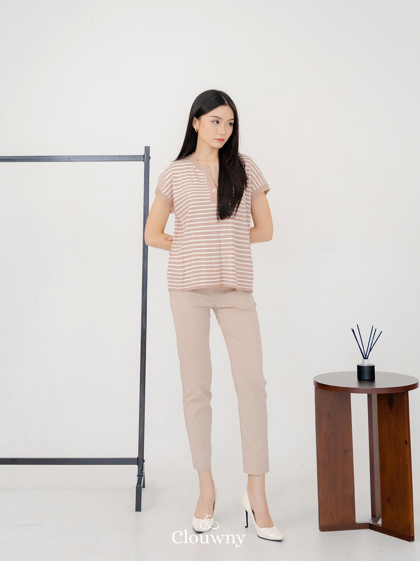 Molly Stripes Top - Mocca