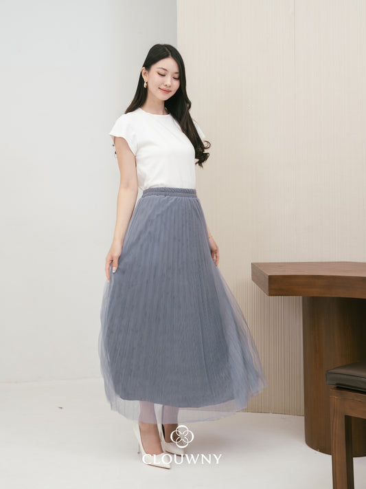Onyva Tutu Pleats Skirt - Dark Grey