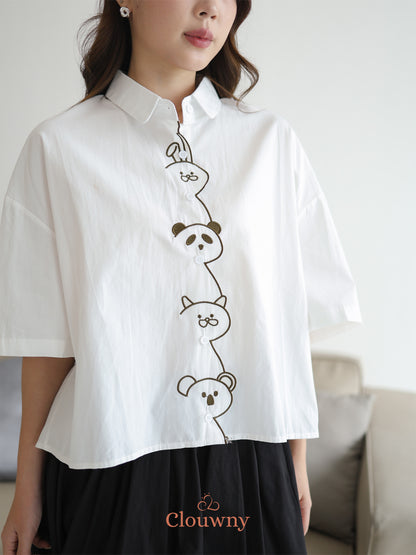 Friends Cotton Shirt - White