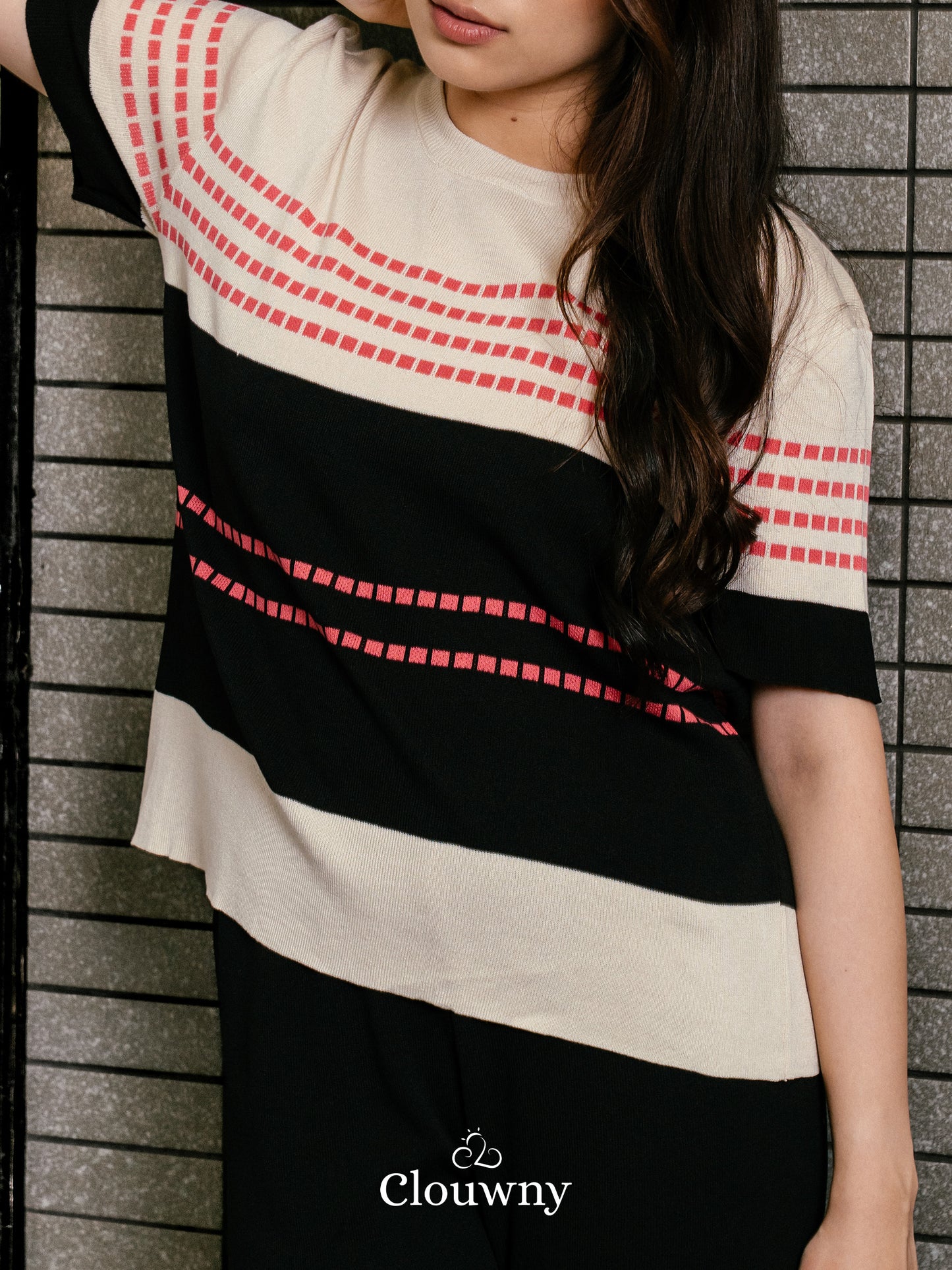 Orly Two Tone Knit Set - Black