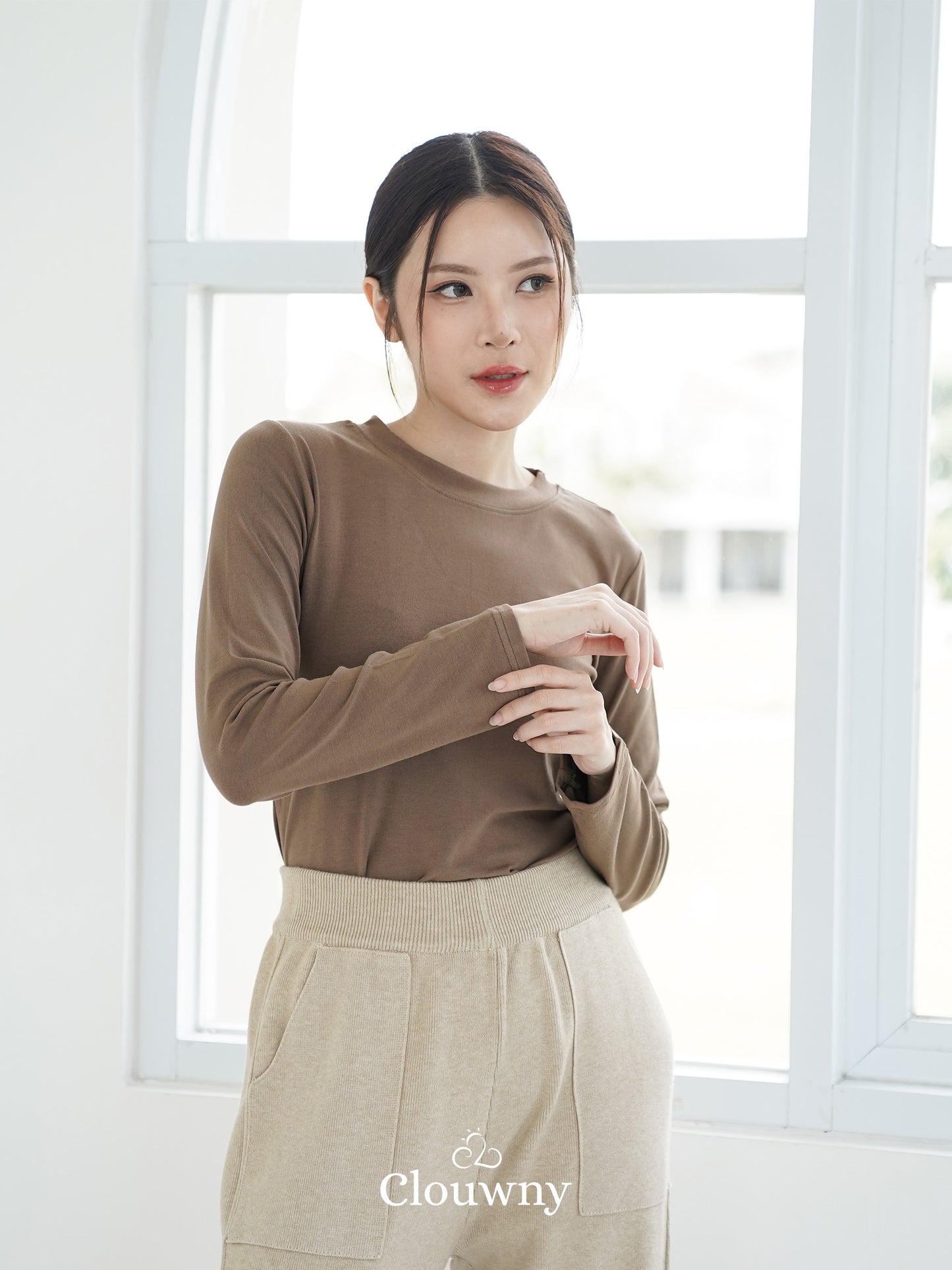 Summer Longsleeve Top - Dark Beige