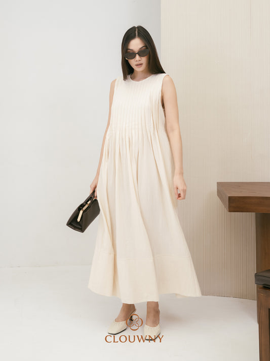 Siena Linen Maxi Dress - Cream