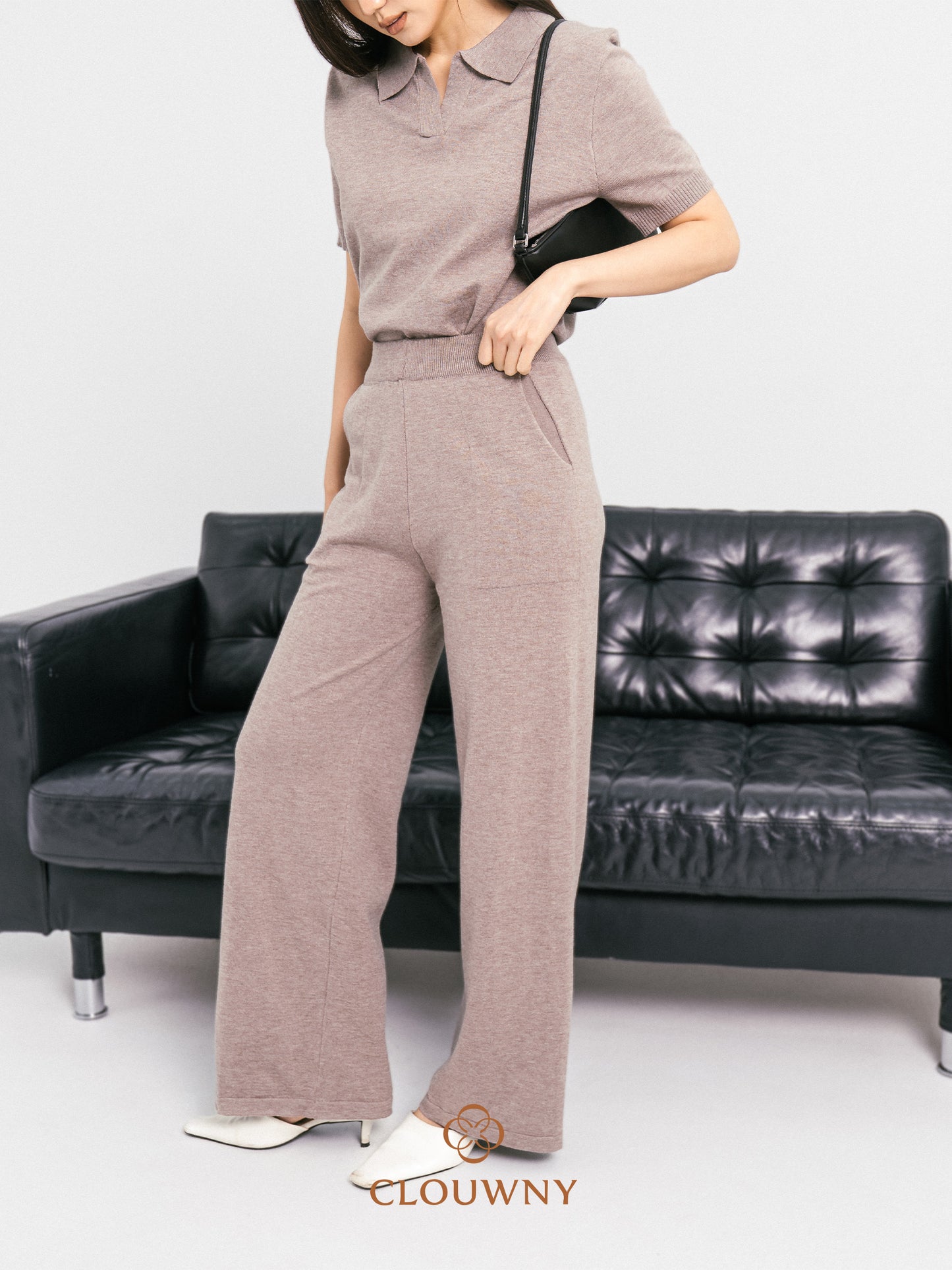 Bethani Collar Knit Set - Beige