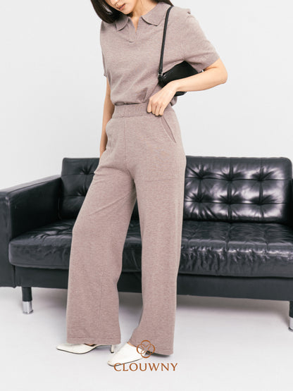 Bethani Collar Knit Set - Beige
