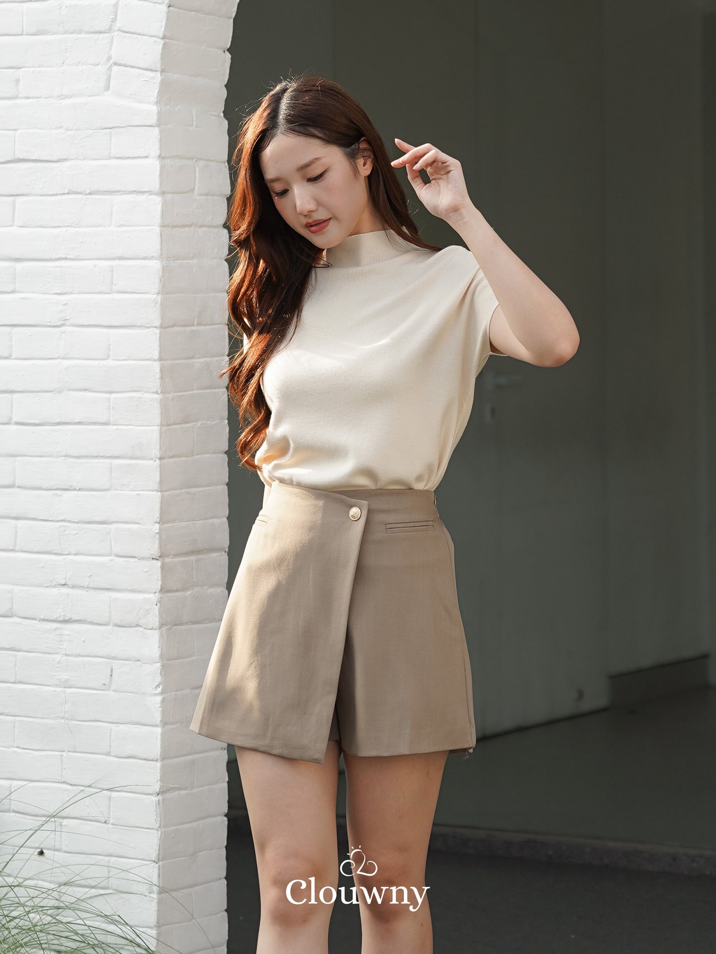 Liora Button Skort - Mocca