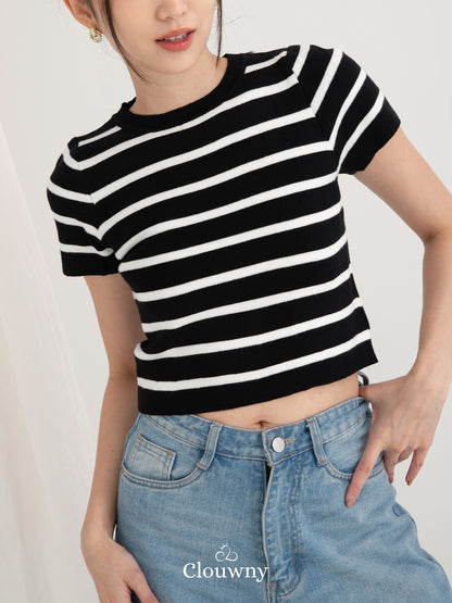 Medley Stripes Top - Black