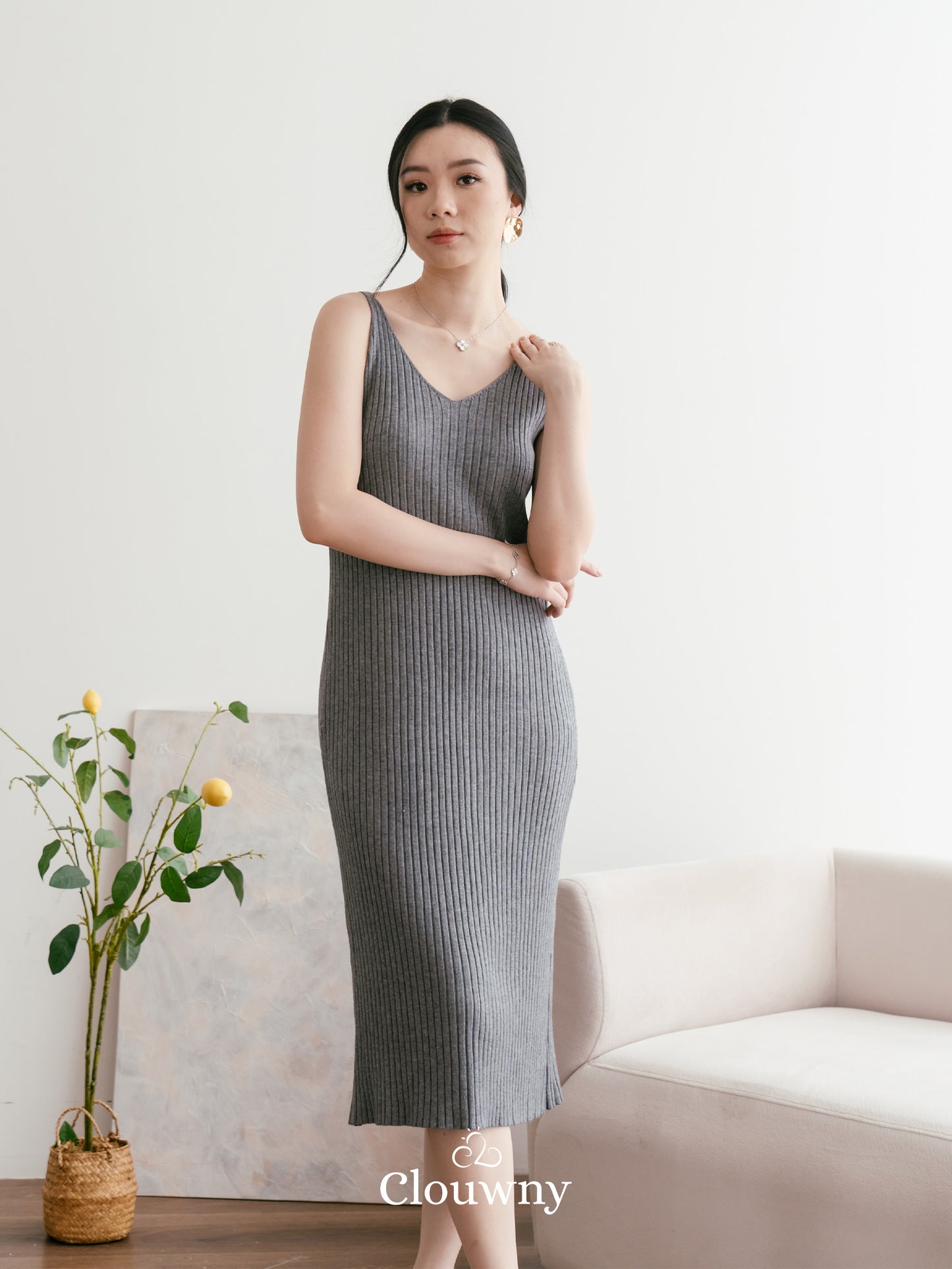 Hikari Knit Dress - Grey