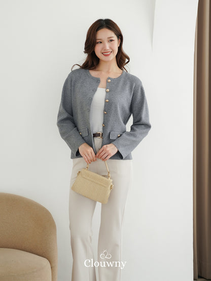 Luxen Button Cardigan - Grey