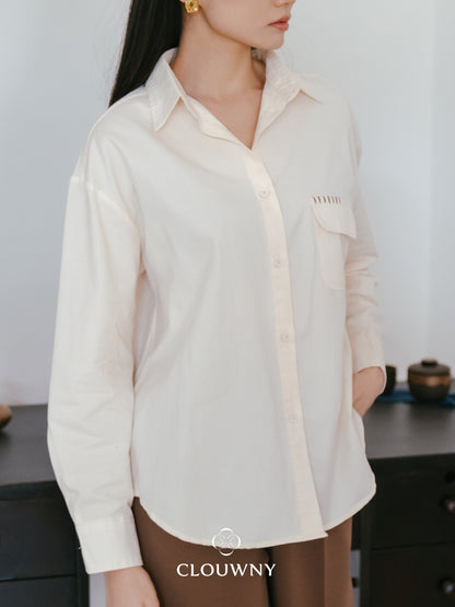 Travis Pocket Shirt - Broken White