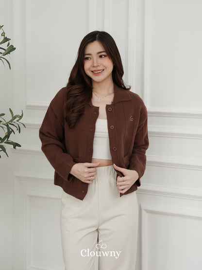 Gratia Pocket Knit Cardigan - Coffee